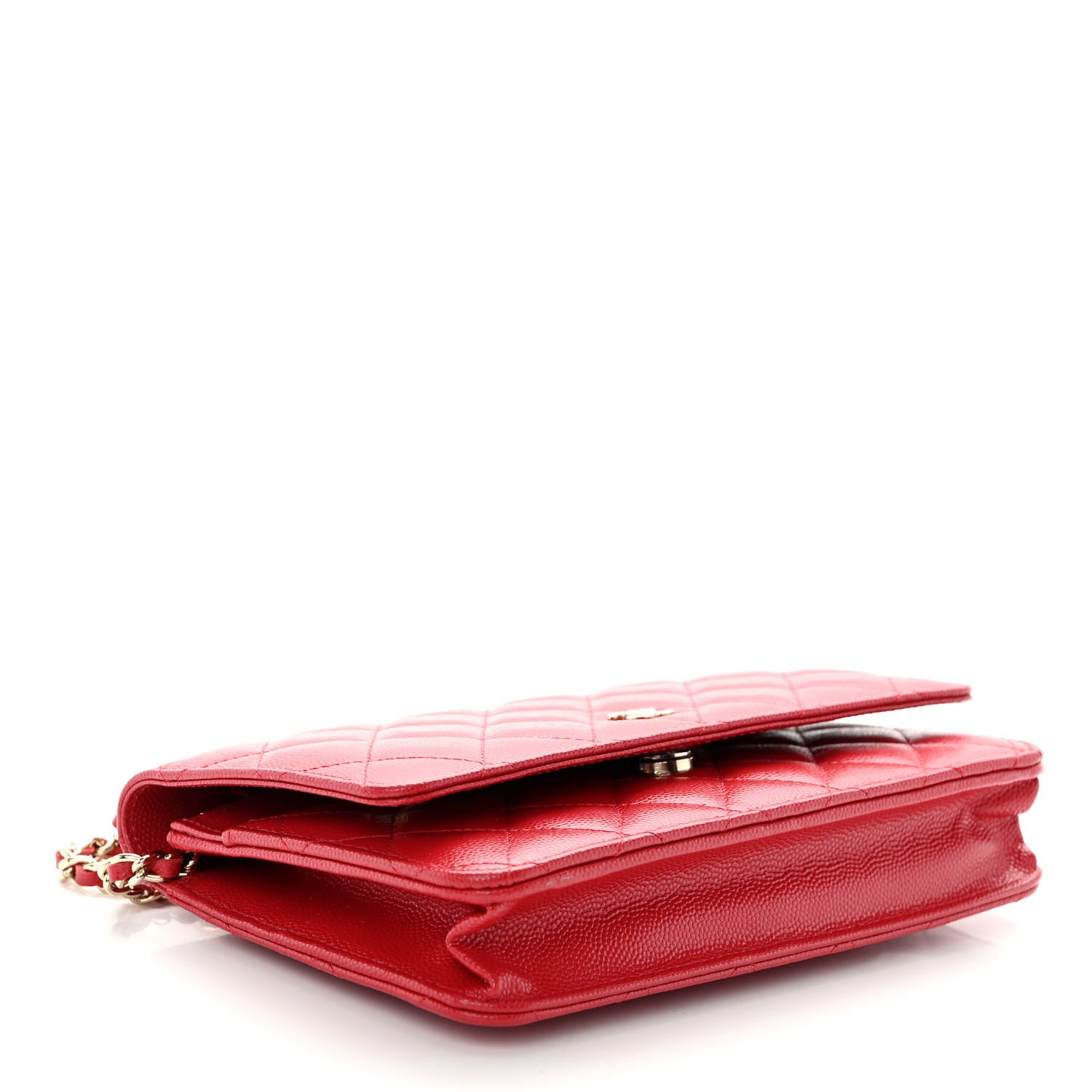 Chanel Caviar Quilted Wallet on Chain WOC Red 4 of 12