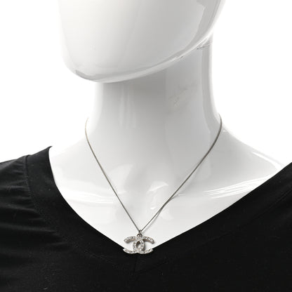 Chanel Baguette Crystal CC Necklace Silver 2 of 6