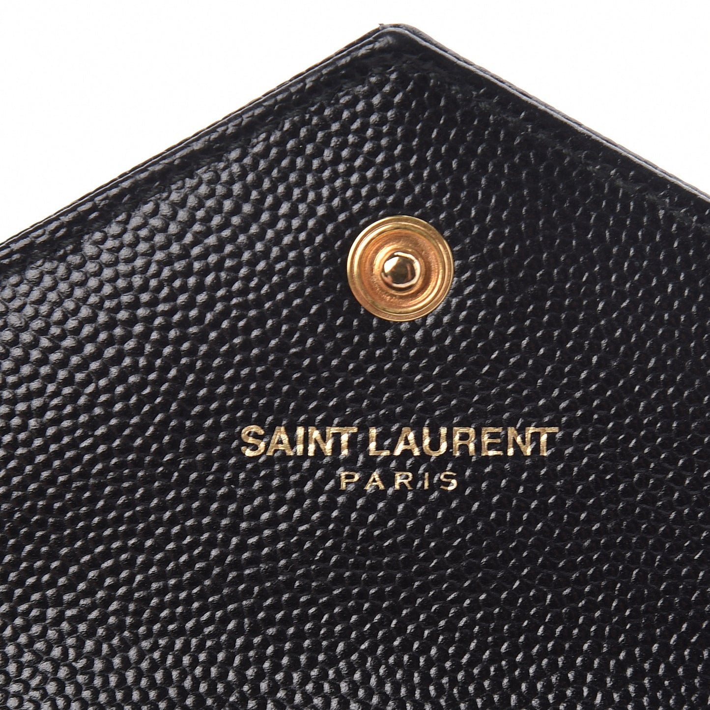Grain De Poudre Matelasse Chevron Small Monogram Envelope Wallet Black