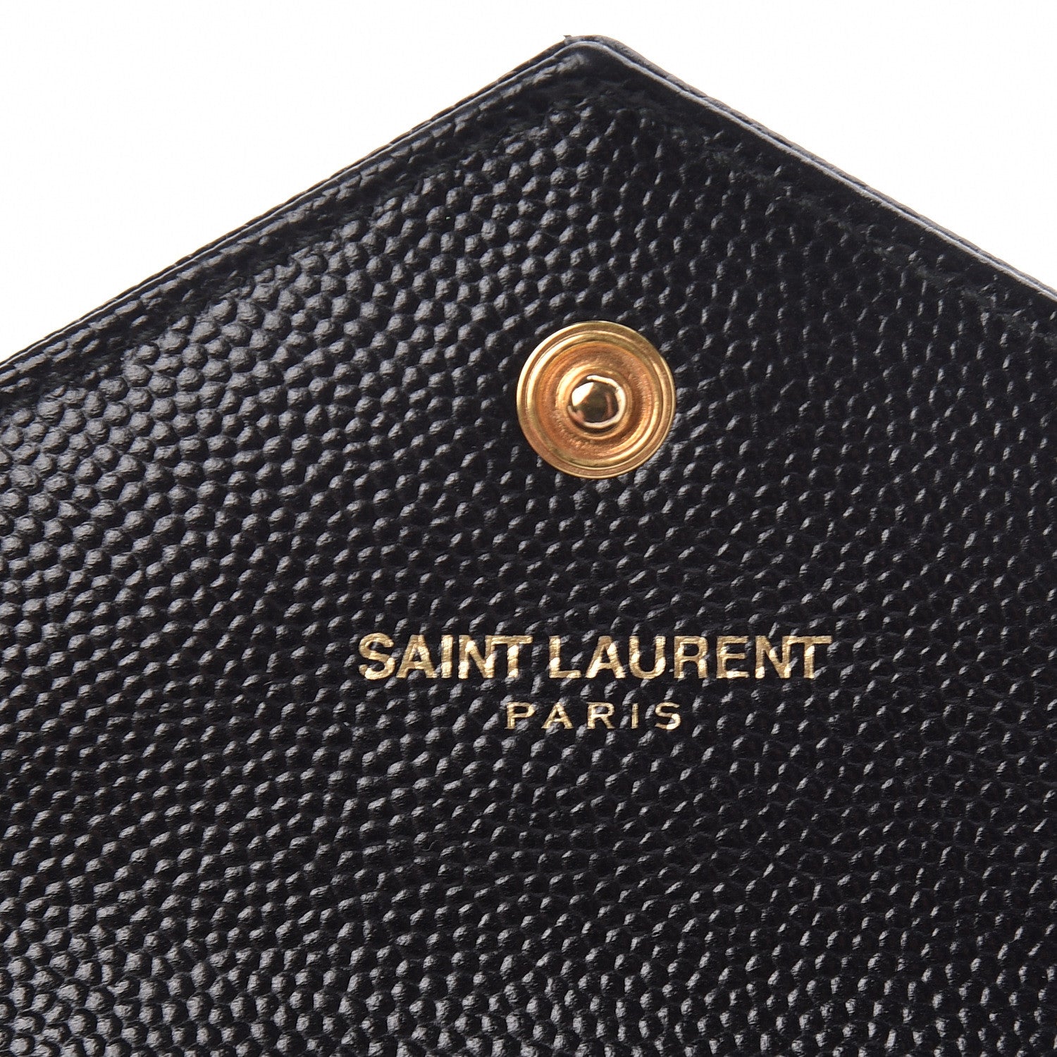 Saint Laurent Grain De Poudre Matelasse Chevron Small Monogram Envelope Wallet Black 7 of 8
