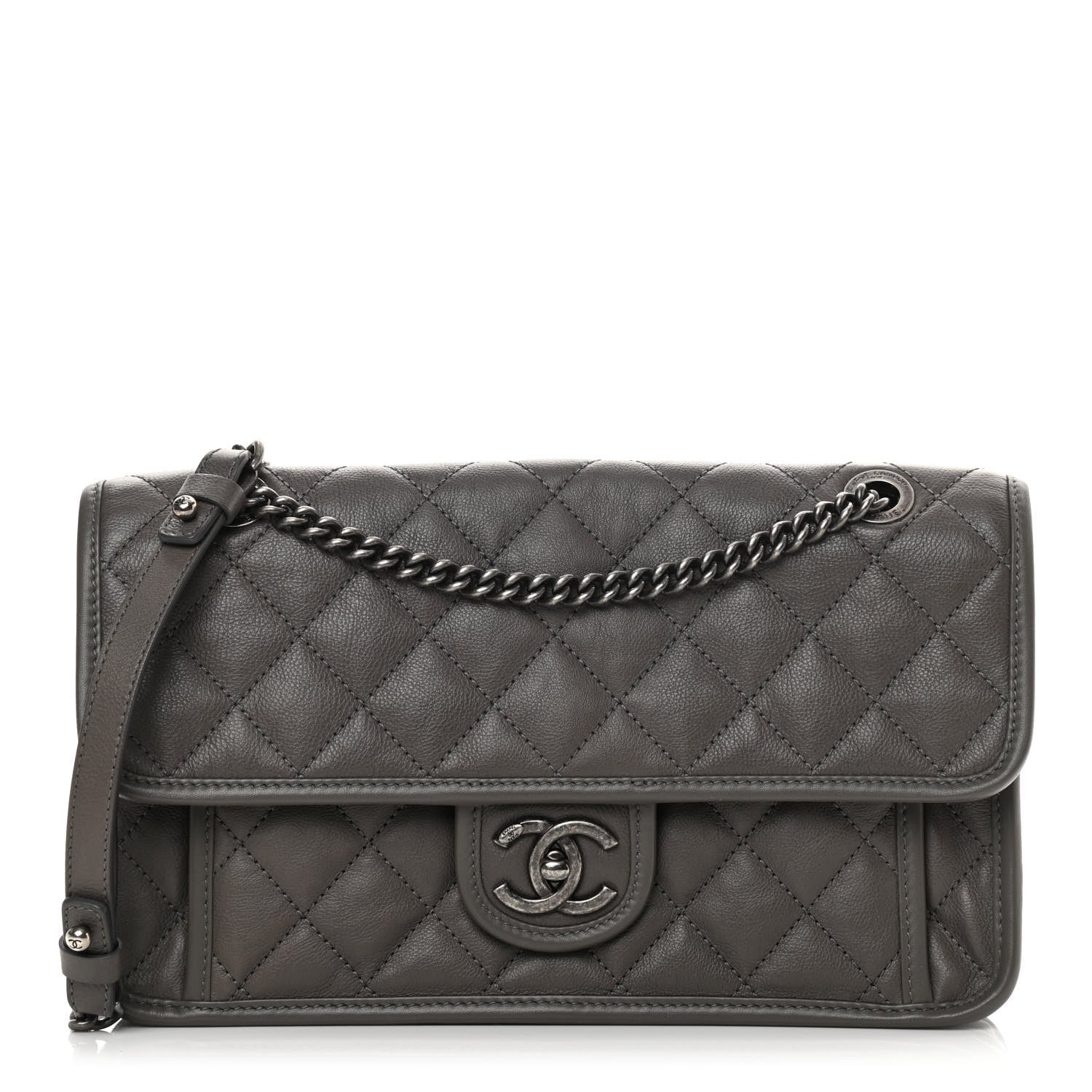 Chanel Caviar Quilted Medium French Riviera Flap Grey 1 of 14