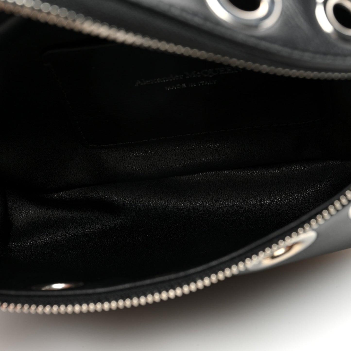 Calfskin Biker Embellished Belt Bag Black