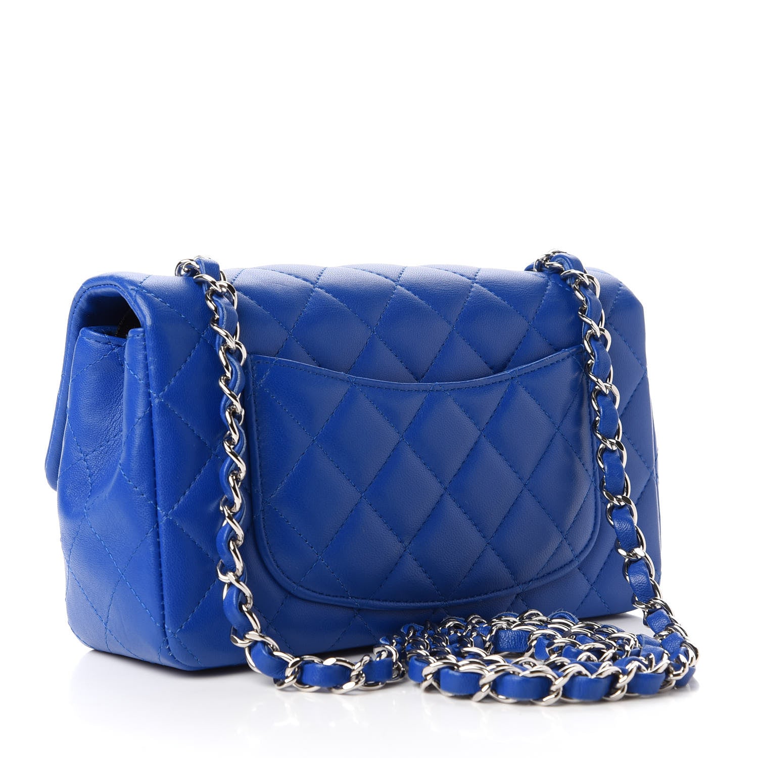 Chanel Lambskin Quilted Mini Rectangular Flap Royal Blue 3 of 11