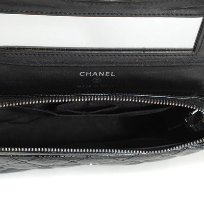Chanel Distressed Patent Quilted Flap Cosmetic Case Black 5 of 7