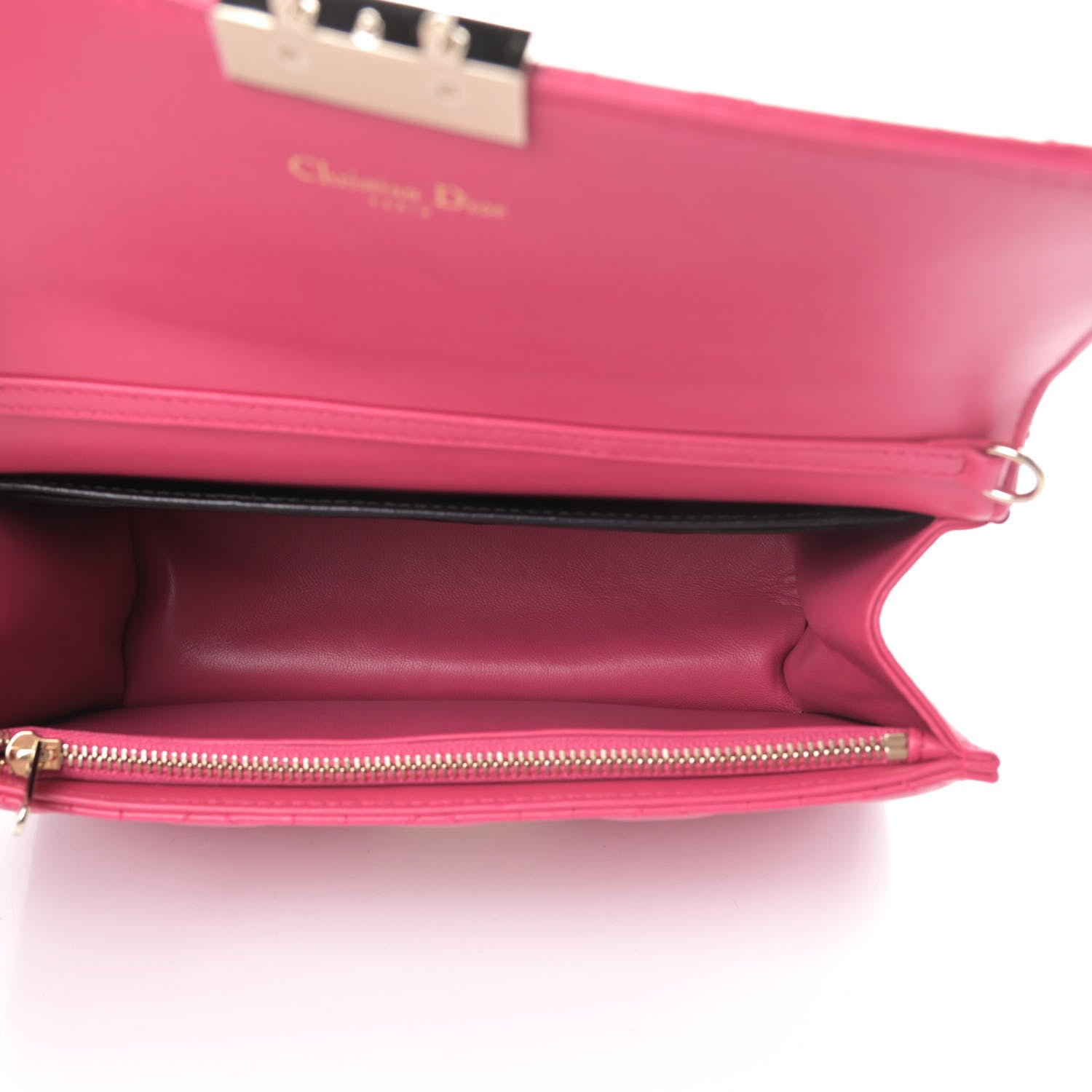 Christian Dior Lambskin Cannage Miss Dior Promenade Pouch Fuchsia 5 of 12