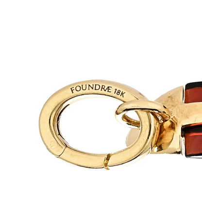 Foundrae 18K Yellow Gold Garnet Crescent Karma Medallion Pendant 3 of 4
