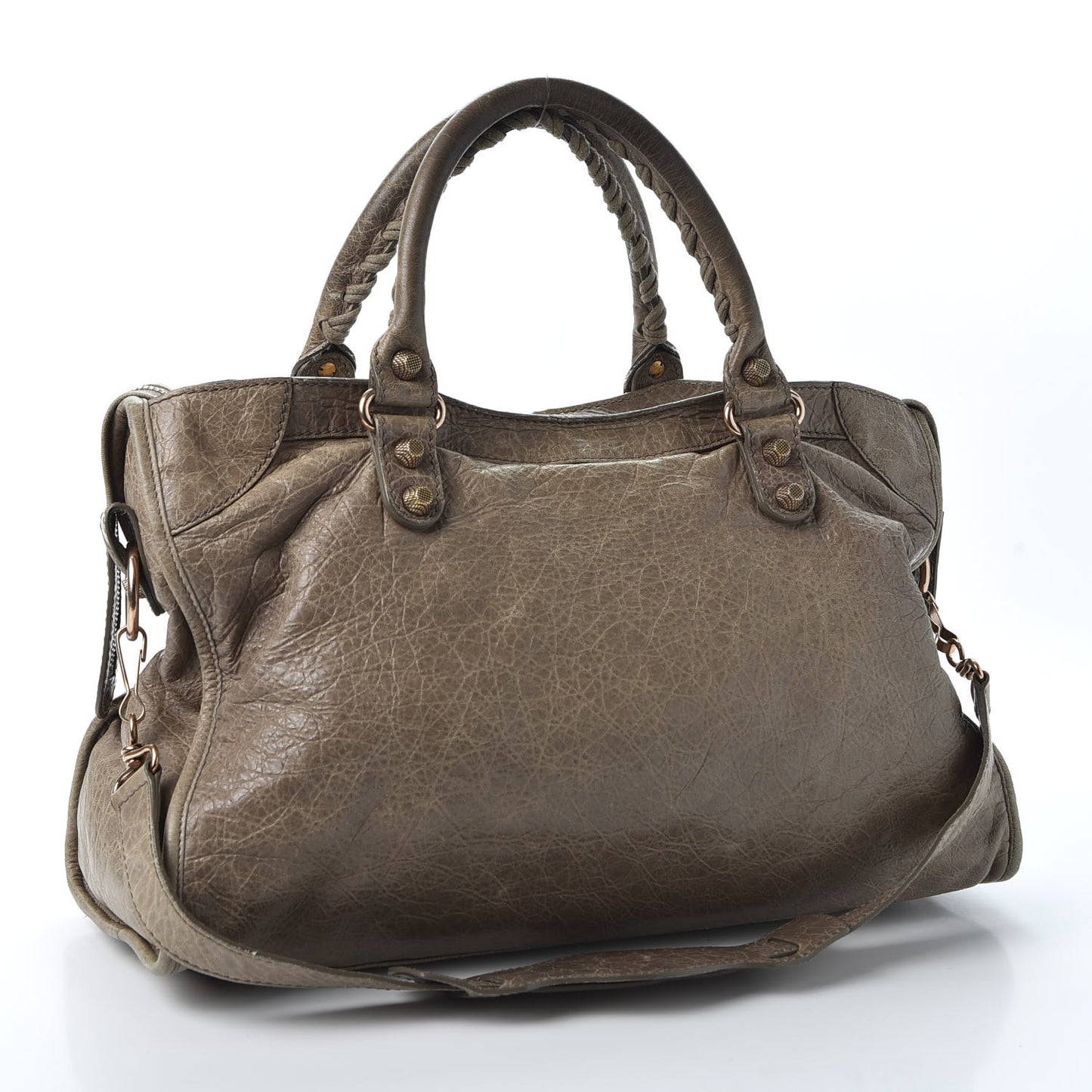 Agneau Giant 12 Rose Gold Hardware City Gris Poivre