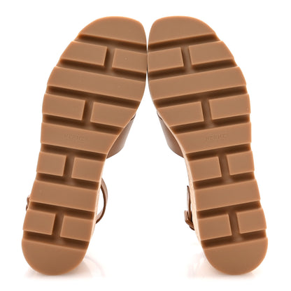 Hermes Calfskin Cork Luce 30 Sandals 37 Naturel 6 of 9