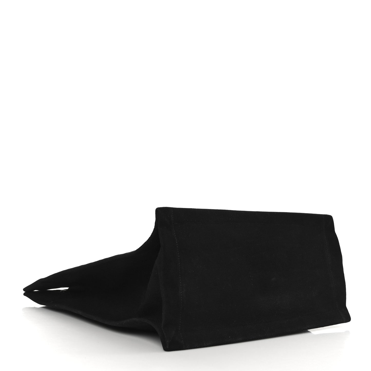 Linen Calfskin Rive Gauche North South Tote Black
