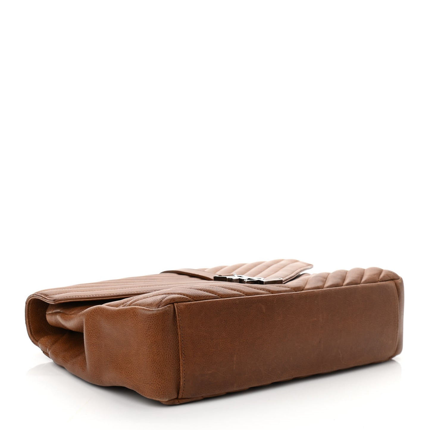 Calfskin Matelasse Chevron Monogram Large College Bag Cognac