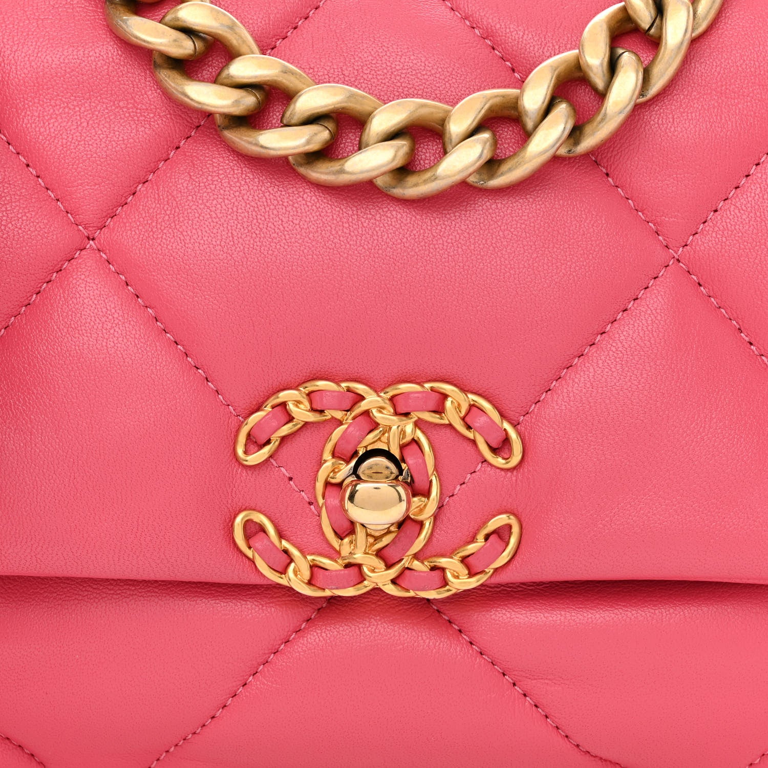 Chanel Lambskin Quilted Medium Chanel 19 Flap Pink 8 of 11