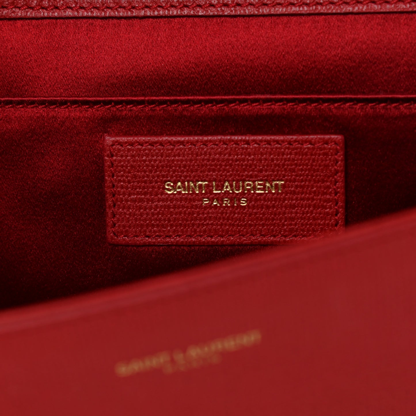 Textured Calfskin Classic Y Ligne Clutch Red