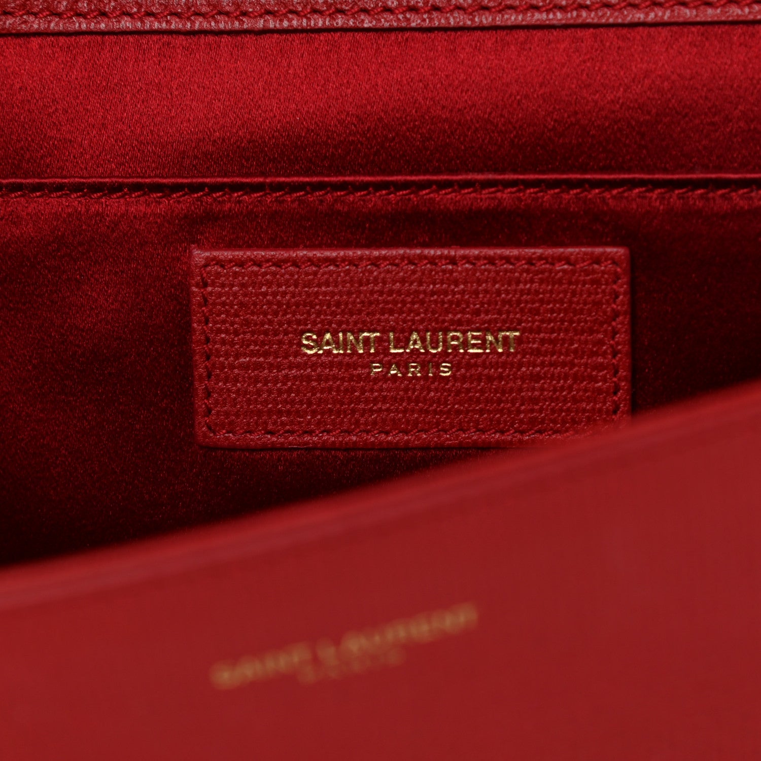 Saint Laurent Textured Calfskin Classic Y Ligne Clutch Red 6 of 10