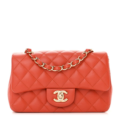 Chanel Caviar Quilted Mini Rectangular Flap Orange 1 of 12