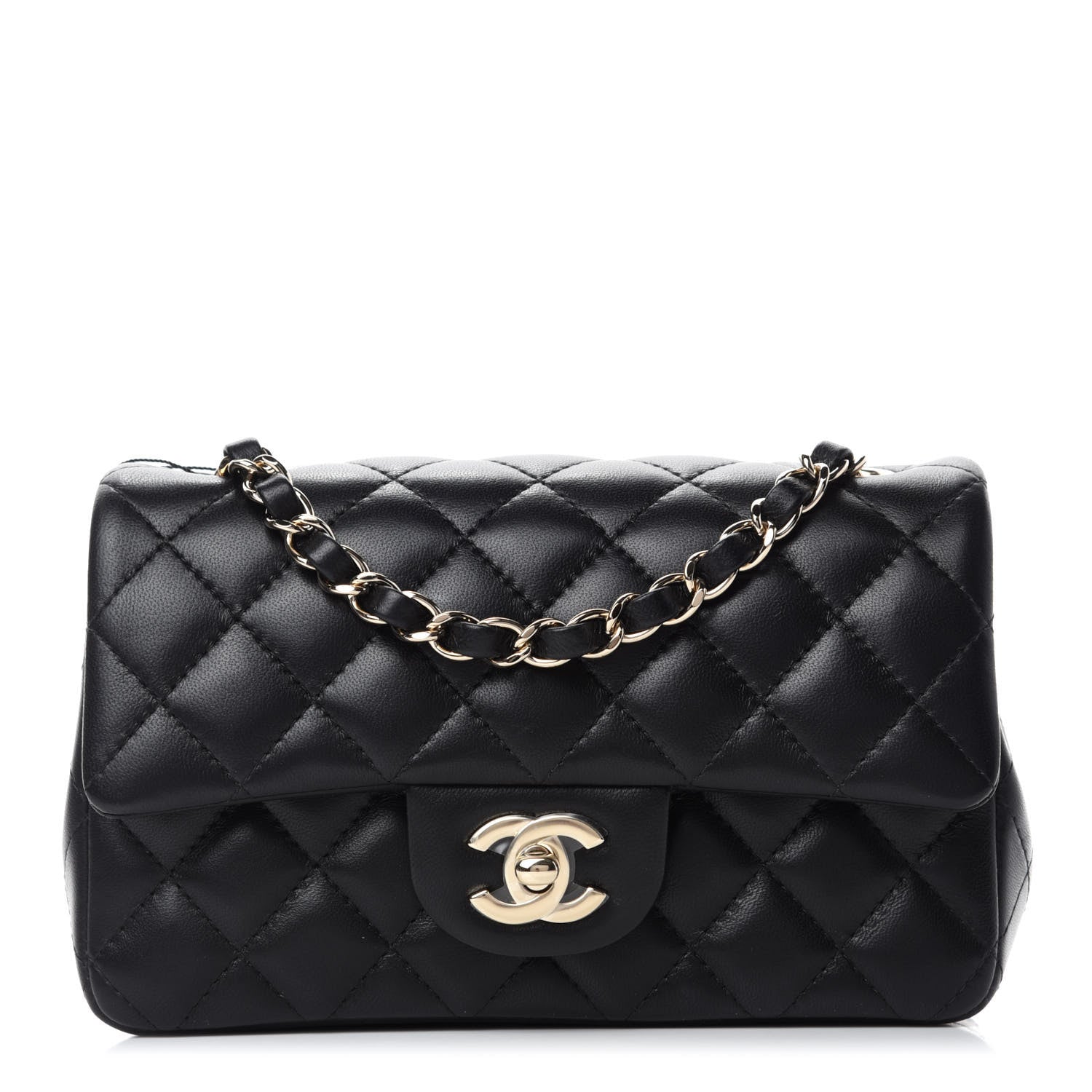 Chanel Lambskin Quilted Mini Rectangular Flap Black 1 of 11