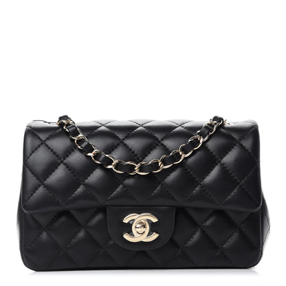 Chanel Lambskin Quilted Mini Rectangular Flap Black 1 of 11