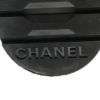 Chanel Shiny Goatskin Calfskin Quilted Lace Up Combat Boots 37.5 Black 7 of 10