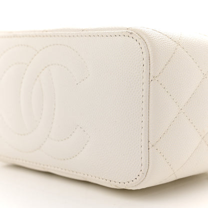 Chanel Caviar Quilted Small Vanity Case With Chain White 10 of 15