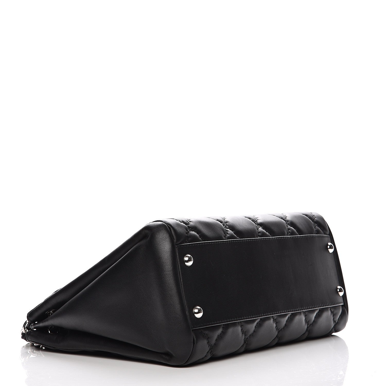 Chanel Calfskin Double Stitch Large Hamptons Flap Bag Black 4 of 9
