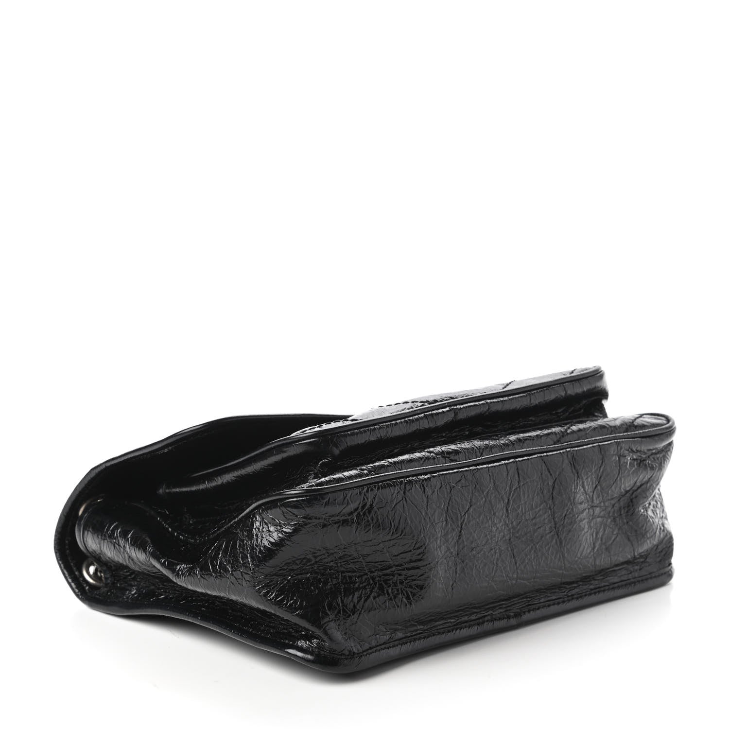 Saint Laurent Crinkled Calfskin Matelasse Monogram Medium Niki Chain Satchel Black 4 of 10