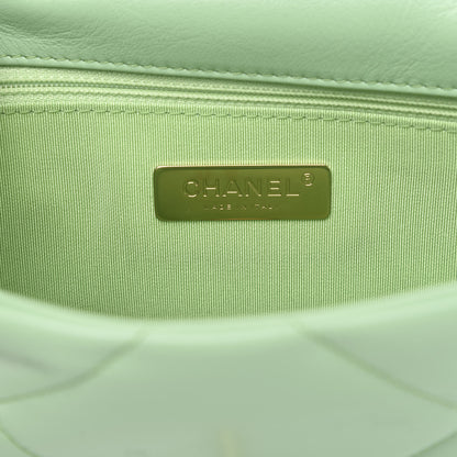 Chanel Goatskin Quilted Medium 19 Flap Light Green 5 of 10