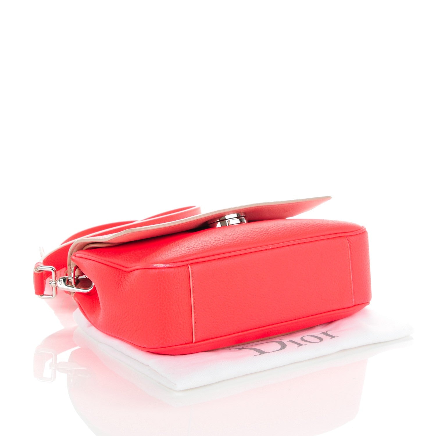 Christian Dior Bullcalf Mini Be Dior Satchel Fluorescent Goji Pink 4 of 10