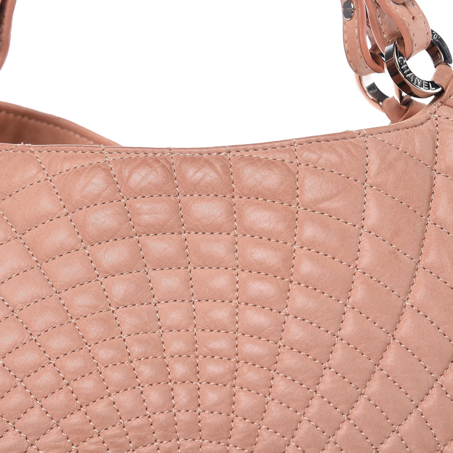 Iridescent Calfskin Large Sea Hit Tote Pink