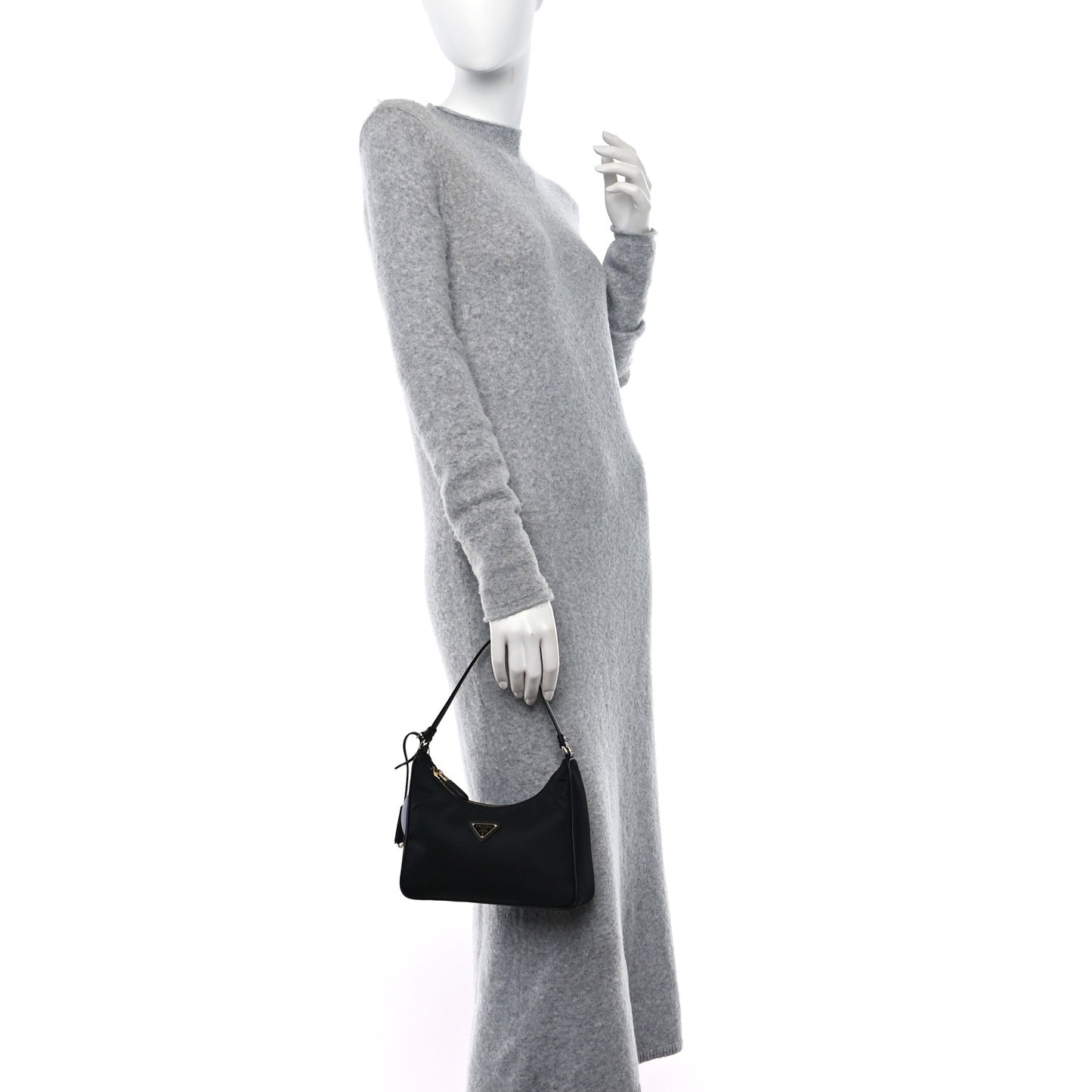Tessuto Nylon Saffiano Mini Re-Edition 2005 Bag Black