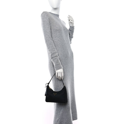 Prada Tessuto Nylon Saffiano Mini Re-Edition 2005 Bag Black 2 of 8