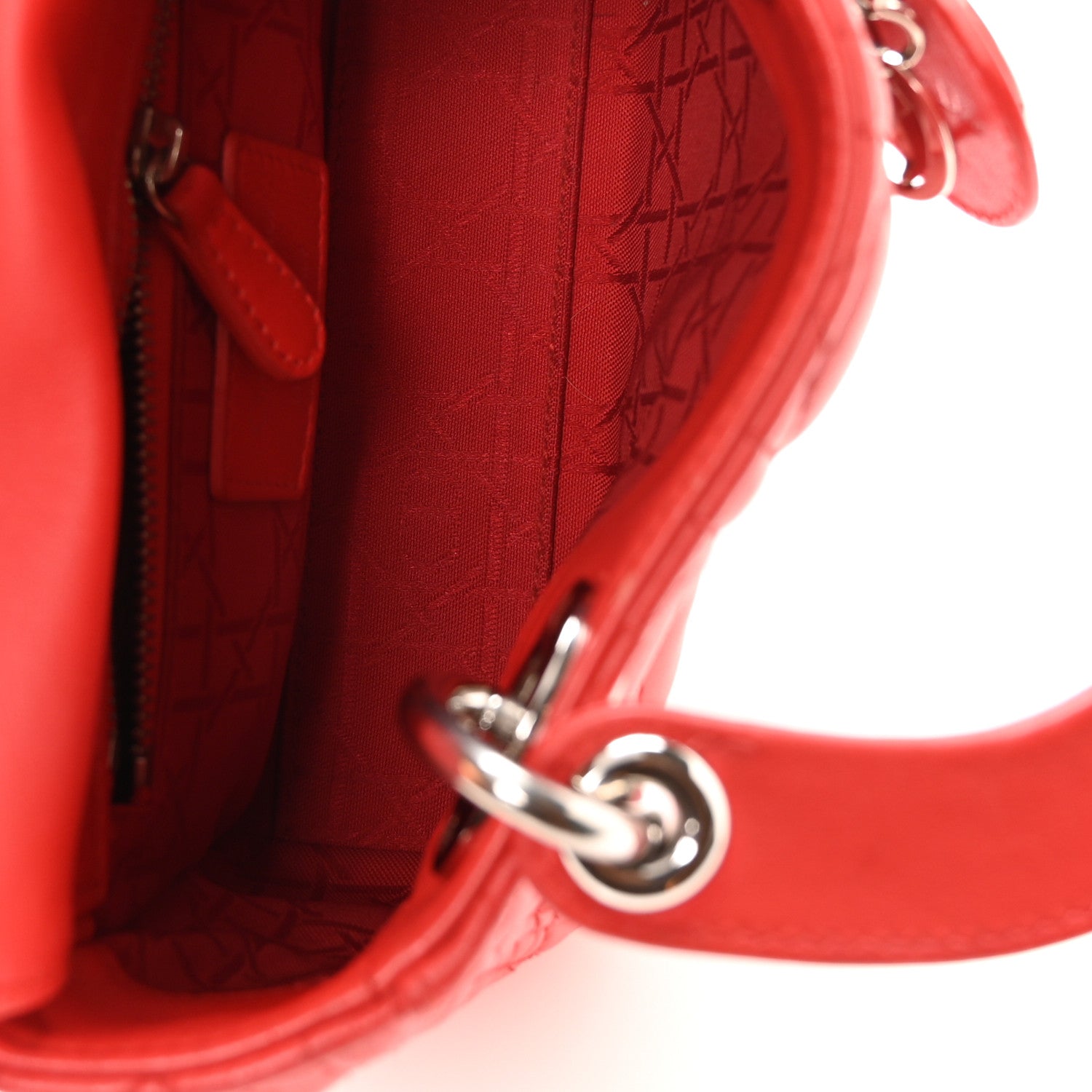 Christian Dior Lambskin Cannage Mini Lady Dior Red 5 of 11