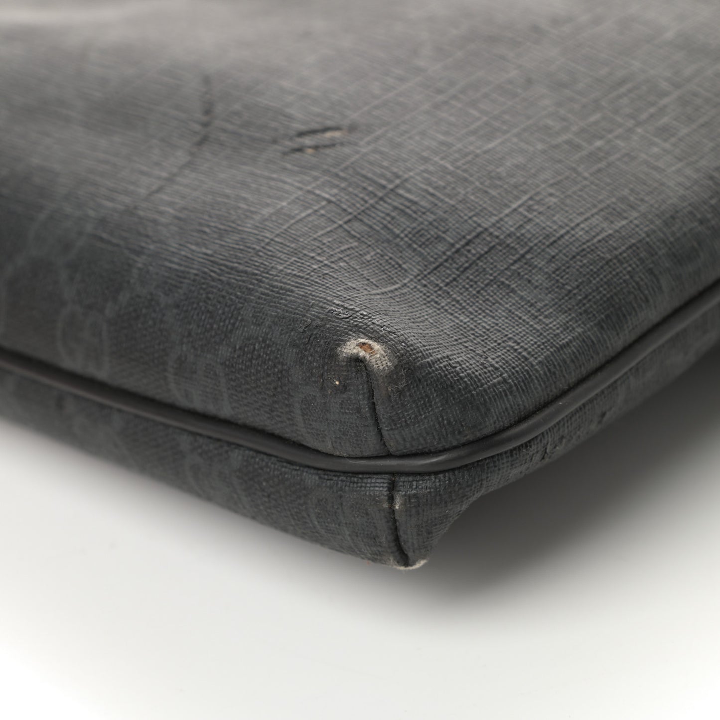 GG Supreme Monogram Crossbody Messenger Bag Black Grey