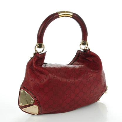 Gucci Guccissima Medium Indy Top Handle Hobo Red 3 of 7