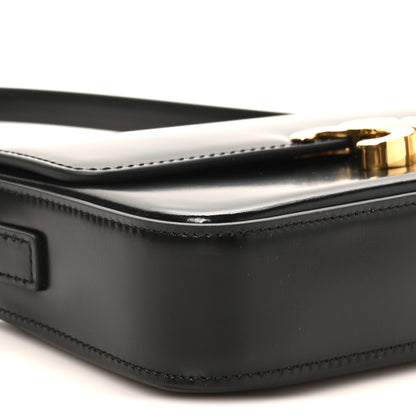Celine Shiny Calfskin Triomphe Shoulder Bag Black 8 of 9