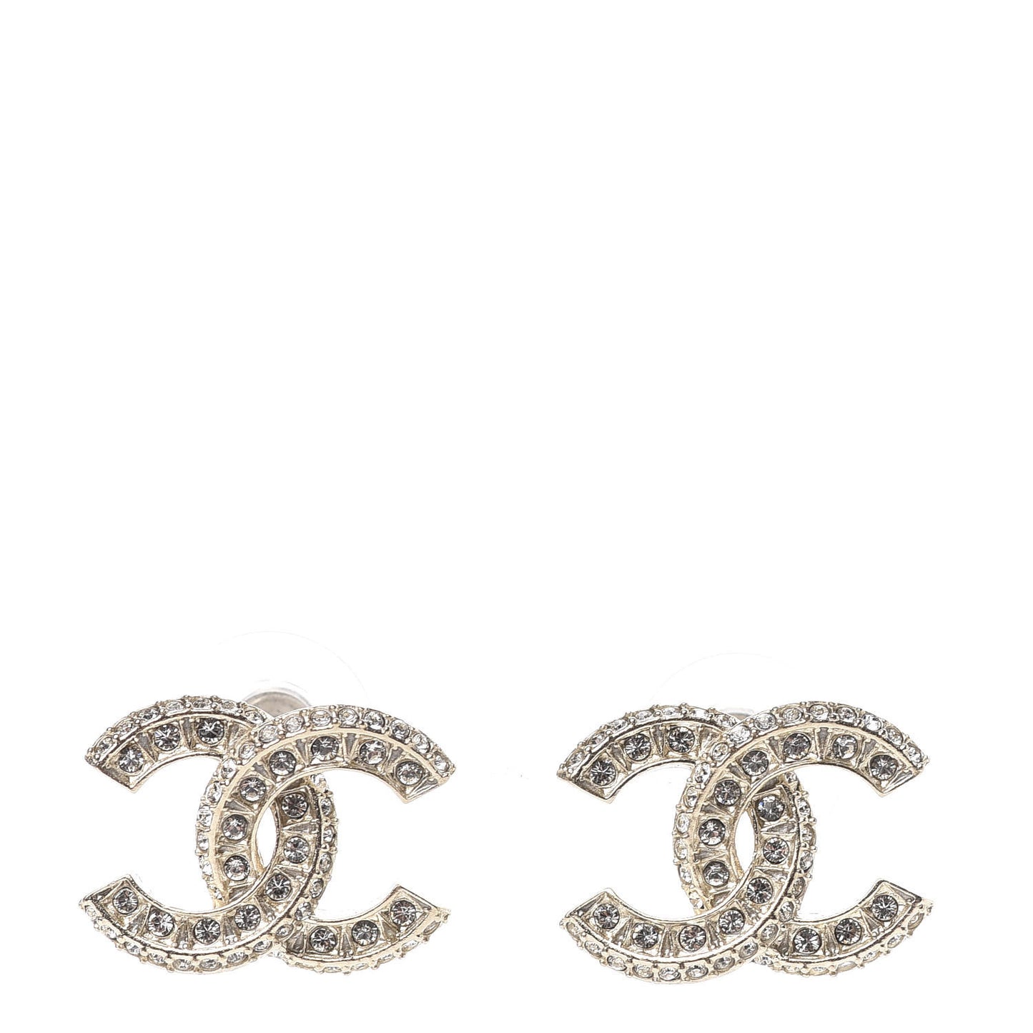 Crystal Timeless CC Earrings Light Gold
