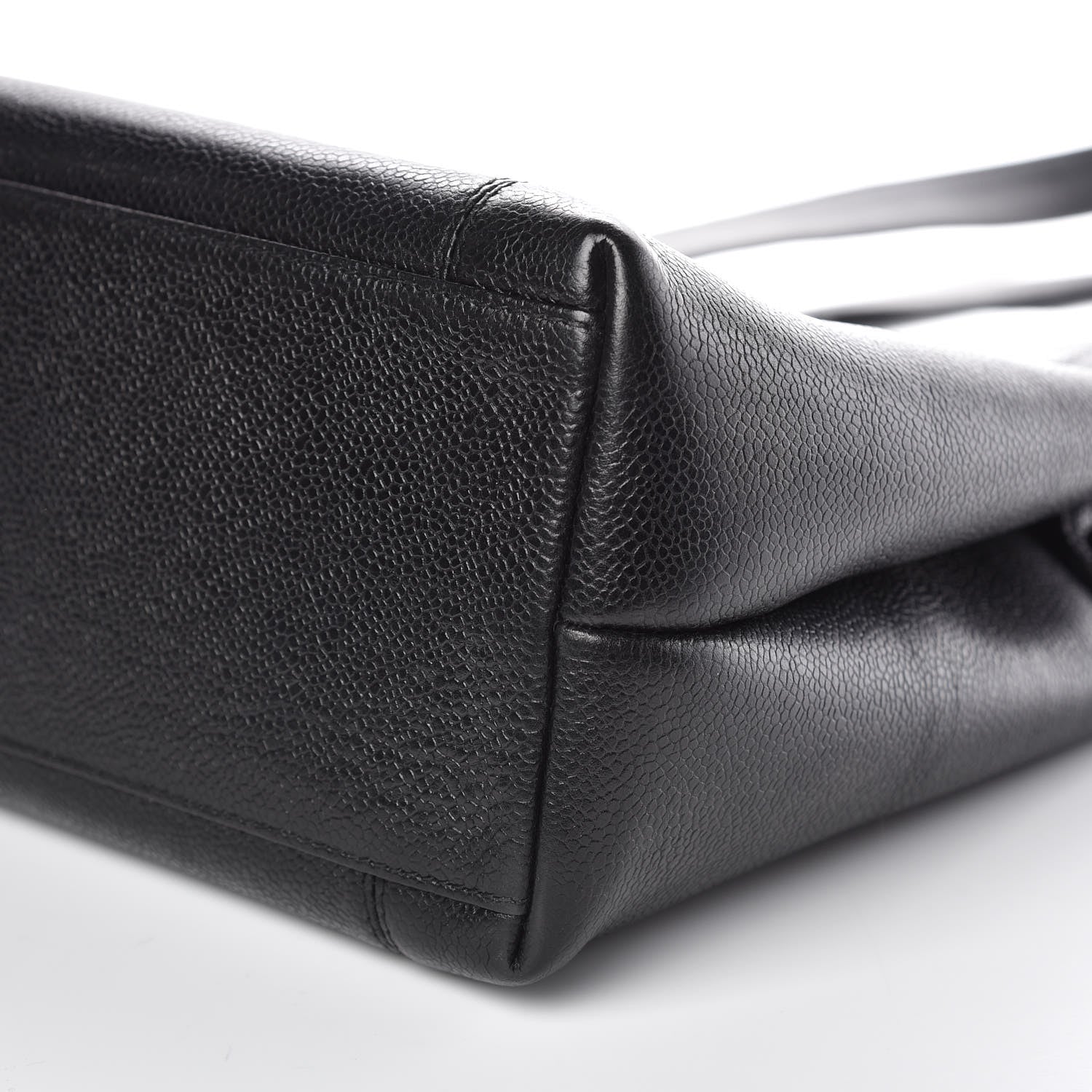 Chanel Caviar Embroidered Logo Shoulder Bag Black 8 of 10