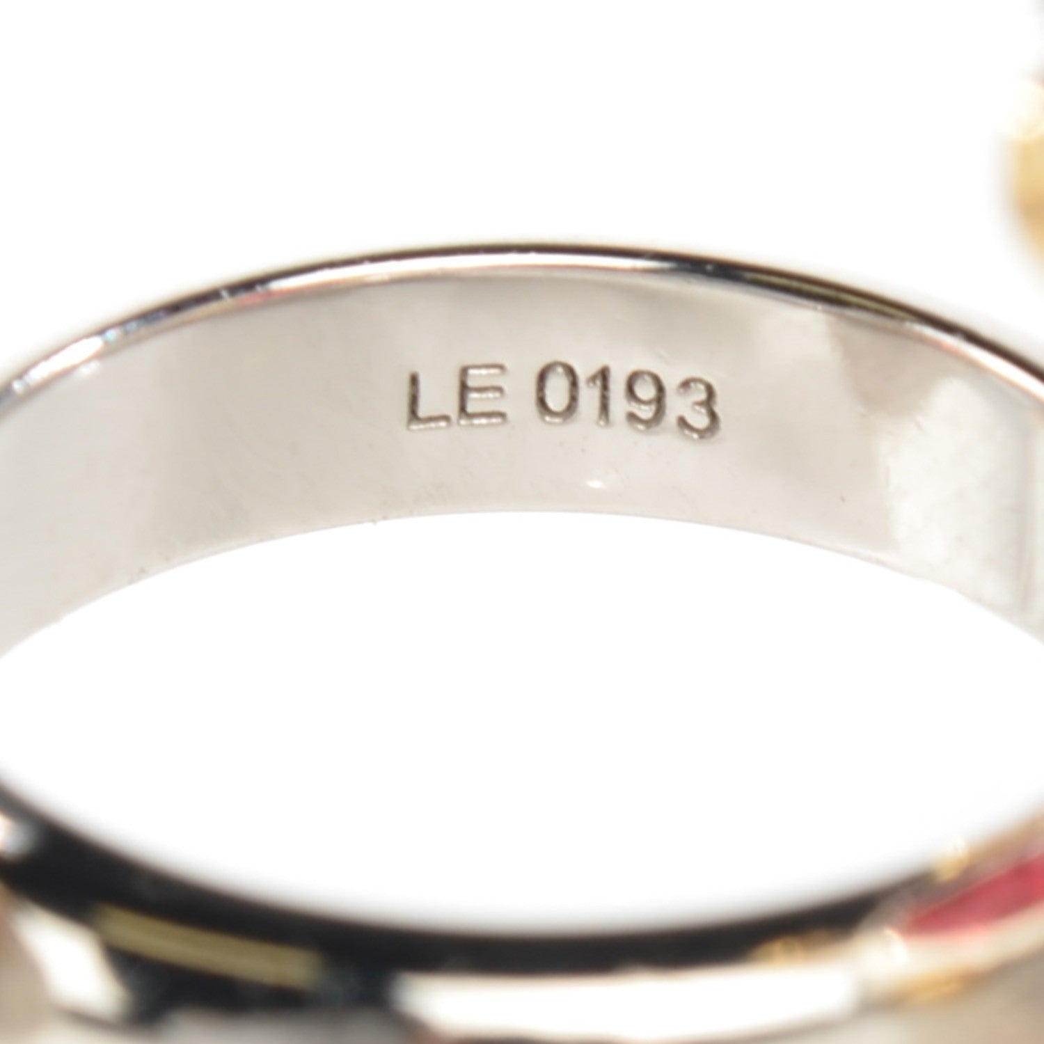 Louis Vuitton Crystal Love Letters Timeless Ring Set Silver S 5.5 3 of 6