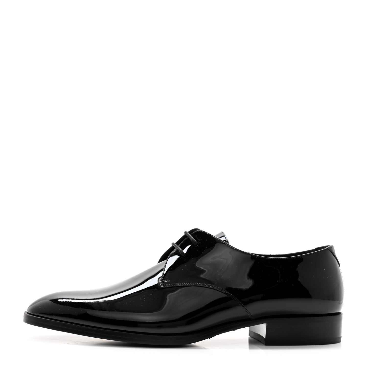 Saint Laurent Patent Baltimora Lace Up Derby Shoes 38 Black 1 of 10