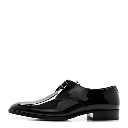 Saint Laurent Patent Baltimora Lace Up Derby Shoes 38 Black 1 of 10