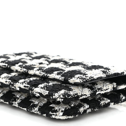 Chanel Tweed Quilted Wallet On Chain WOC Black Ecru White 11 of 12