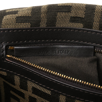Fendi Fabric Jacquard FF 1974 Medium Baguette Tobacco Moro Black 7 of 12