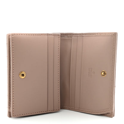Gucci Calfskin Matelasse GG Marmont Card Case Wallet Porcelain Rose 5 of 7