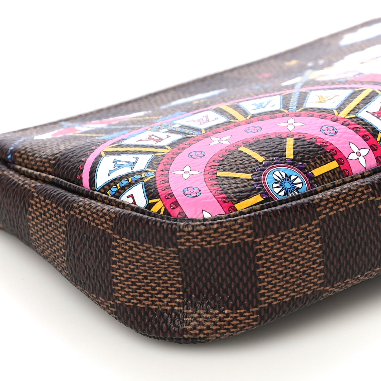 Damier Ebene 2020 Christmas Animation Big Wheel Mini Pochette Accessories Rose Ballerine