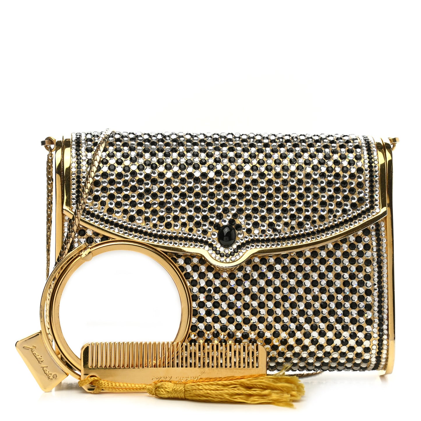 Swarovski Crystal Clutch Gold Black