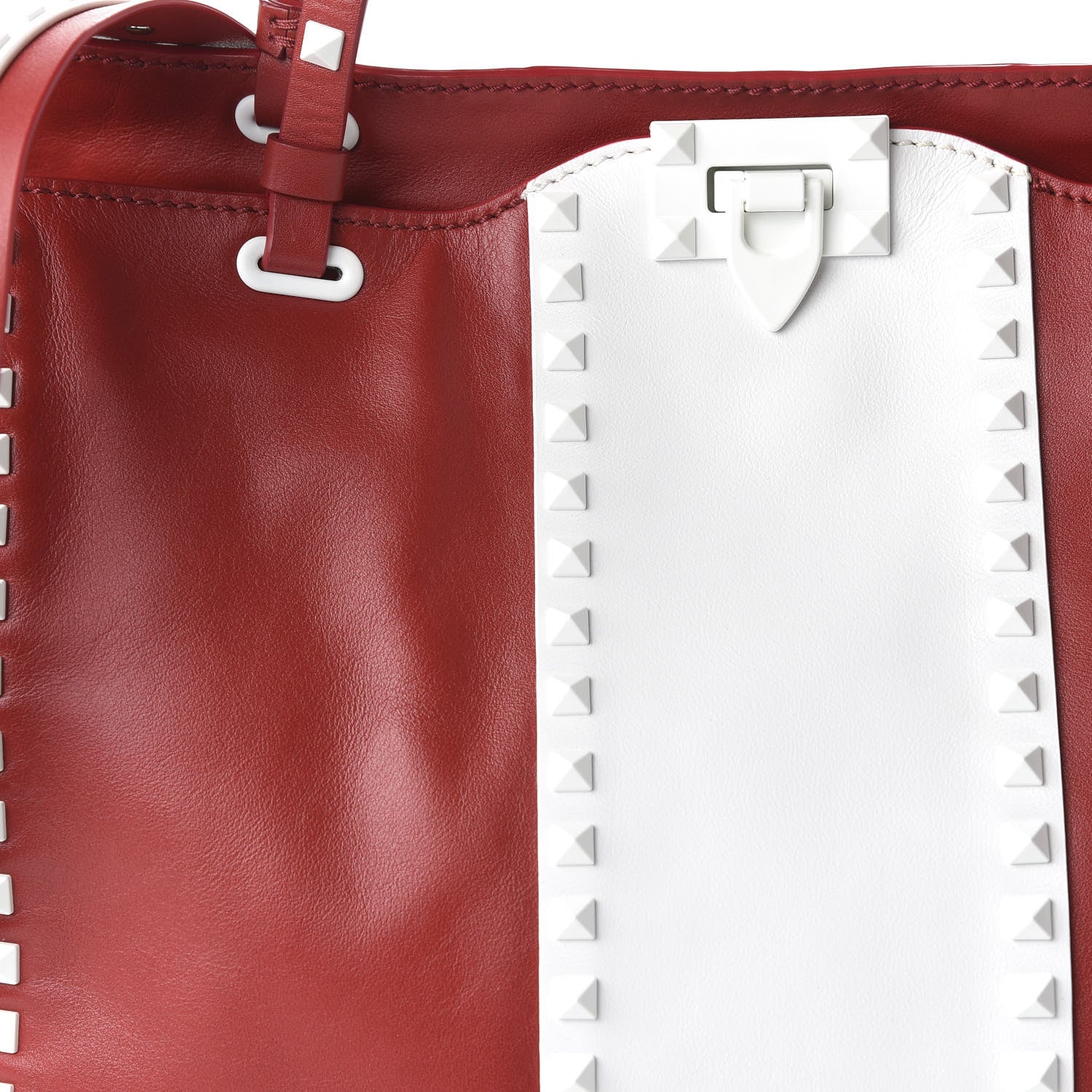 Valentino Garavani Vitello Colorblock Free Rockstud Tote Rosso Valentino White 10 of 10