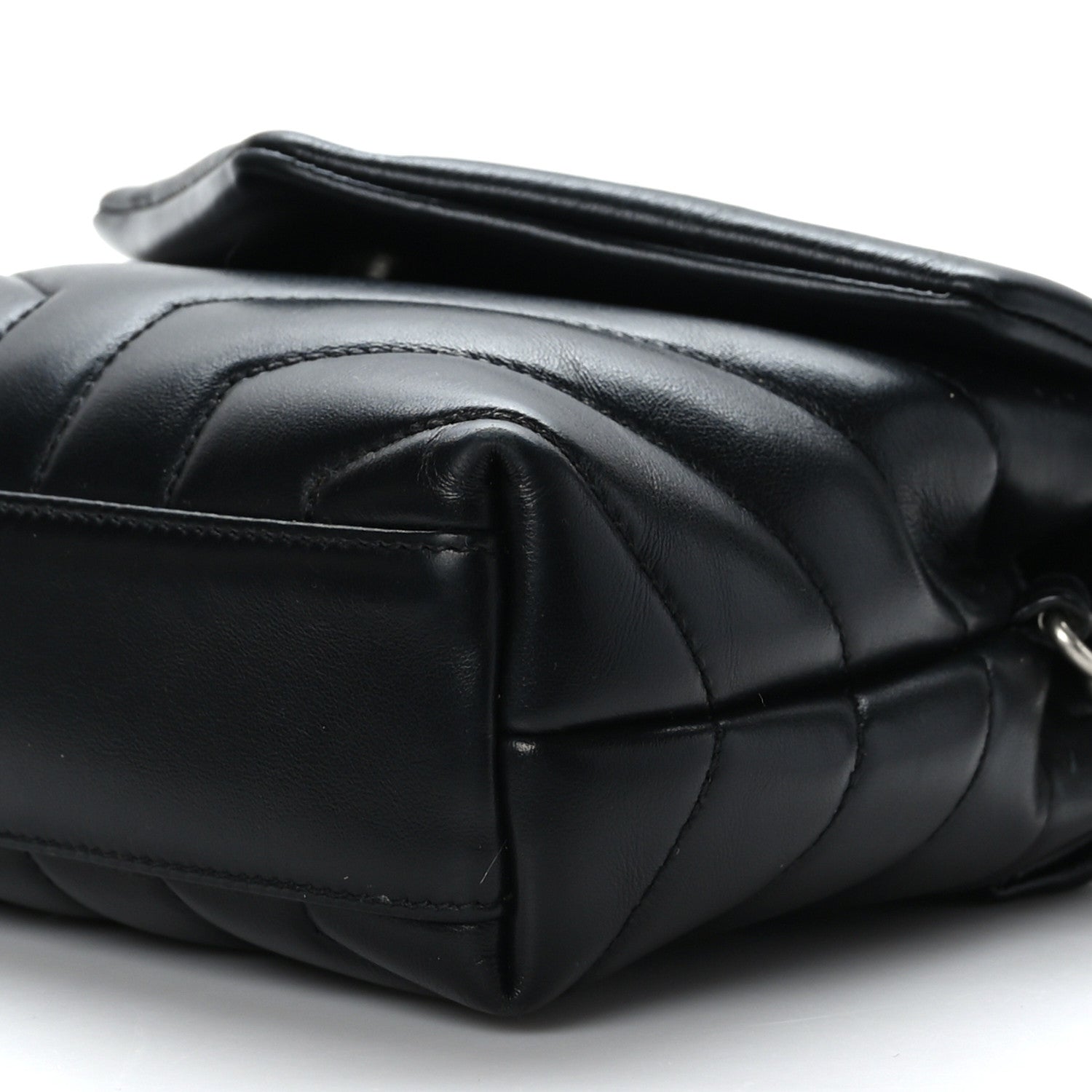 Saint Laurent Calfskin Y Quilted Monogram Toy Loulou Crossbody Bag Black 9 of 9