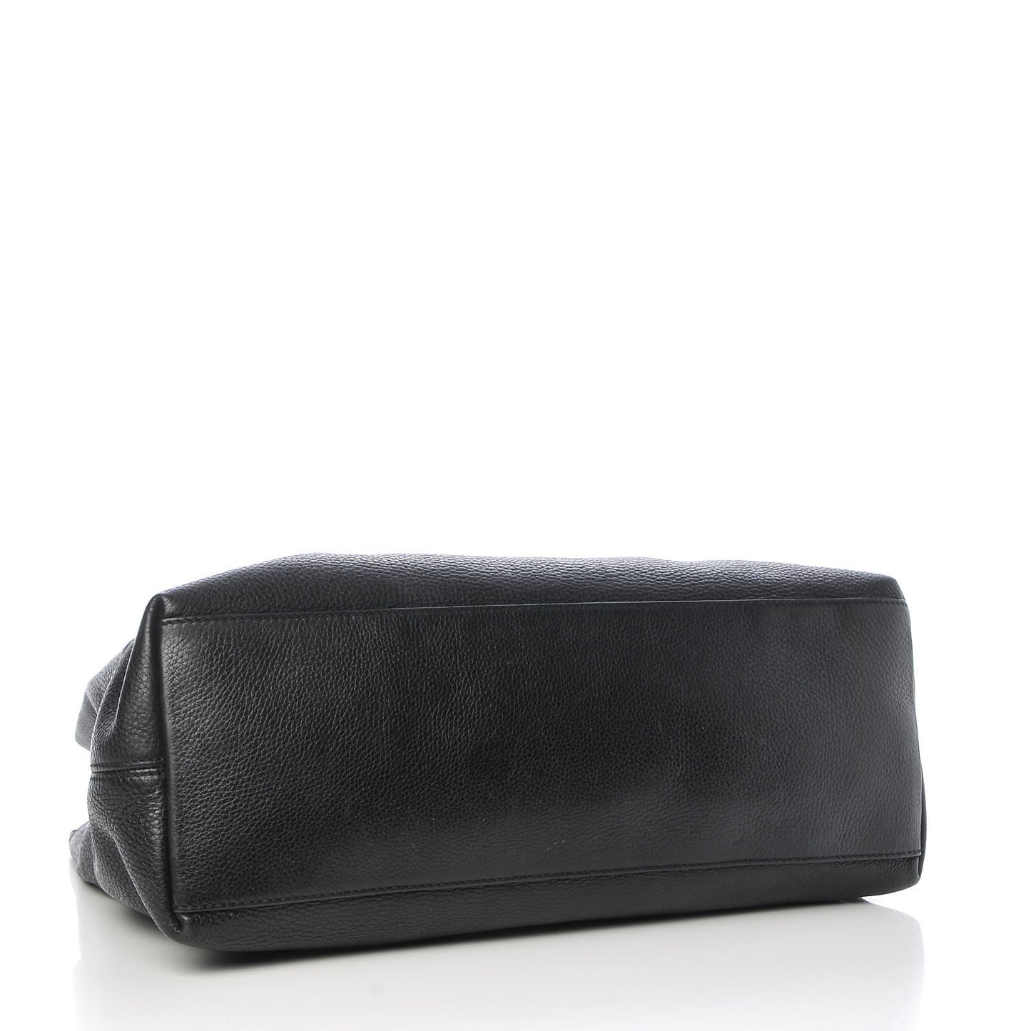 Pebbled Calfskin Medium Soho Chain Shoulder Bag Black