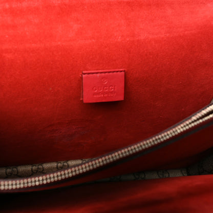 Gucci GG Supreme Monogram Suede Cudu Medium Dionysus Shoulder Bag Beige Ebony Vulcanic Red 13 of 13