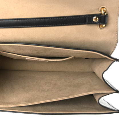 Fendi Vitello Liberty Bi-Color FF 1974 Embossed Chain Strap Kan U Shoulder Bag Black Maya 5 of 8