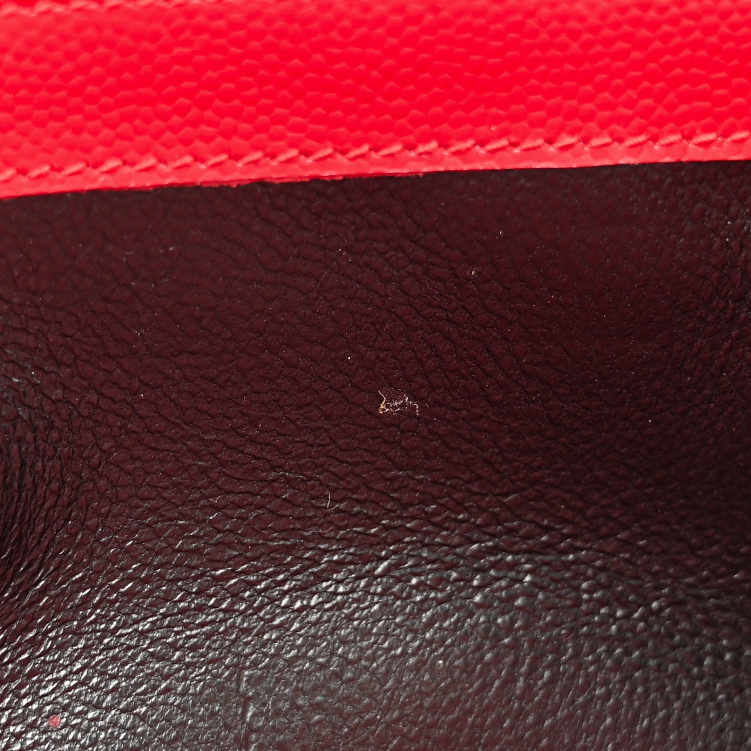 Saint Laurent Grain De Poudre Matelasse Chevron Monogram Flap Wallet Red 8 of 10
