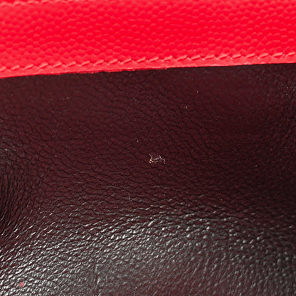 Saint Laurent Grain De Poudre Matelasse Chevron Monogram Flap Wallet Red 8 of 10